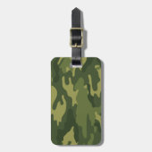 Groen militair Camo Patroon met naam en adres Bagagelabel (Voorkant verticaal)
