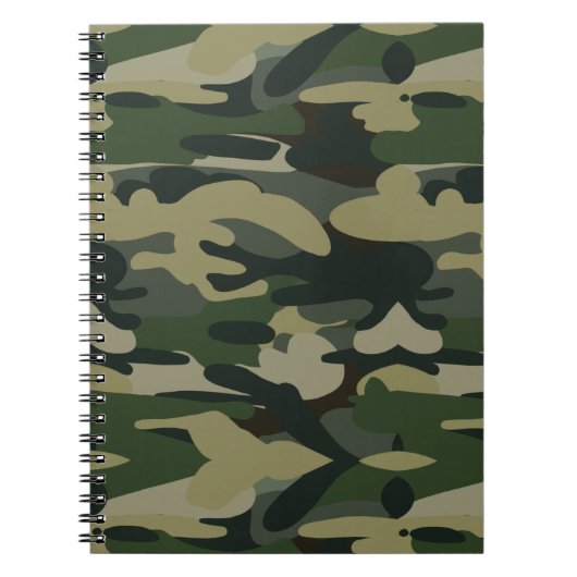 Groen militair Camouflage Patroon Notitieboek (Voorkant)