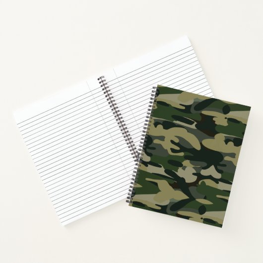 Groen militair Camouflage Patroon Notitieboek (Binnen)