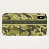 Groen militair camouflagepatroon met naam Case-Mate iPhone case (Achterkant (horizontaal))