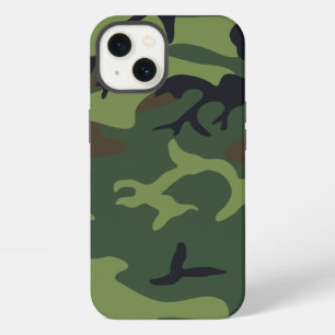 Groen militair camouflagepatroon voor bosgebieden iPhone 13 hoesje