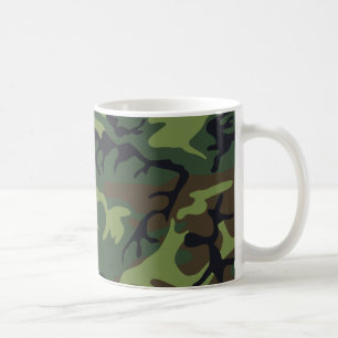 Groen militair camouflagepatroon voor bosgebieden koffiemok