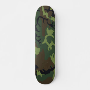 Groen militair camouflagepatroon voor bosgebieden persoonlijk skateboard