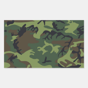Groen militair camouflagepatroon voor bosgebieden rechthoekige sticker