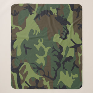 Groen militair camouflagepatroon voor bosgebieden sherpa deken