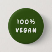 Groen minimaal 100% VEGAN Ronde Button 5,7 Cm (Voorkant)