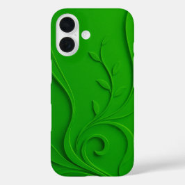 Groen Minimaal Bladontwerp iPhone 16 Hoesje