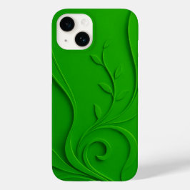 Groen Minimaal Bladontwerp Case-Mate iPhone 14 Hoesje