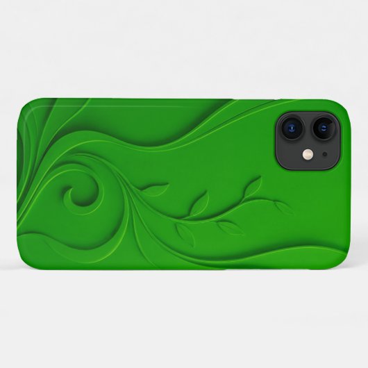 Groen Minimaal Bladontwerp Case-Mate iPhone Case (Achterkant (horizontaal))