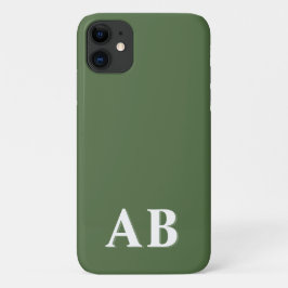 Groen minimaal modern Initiaal monogram Case-Mate iPhone Case