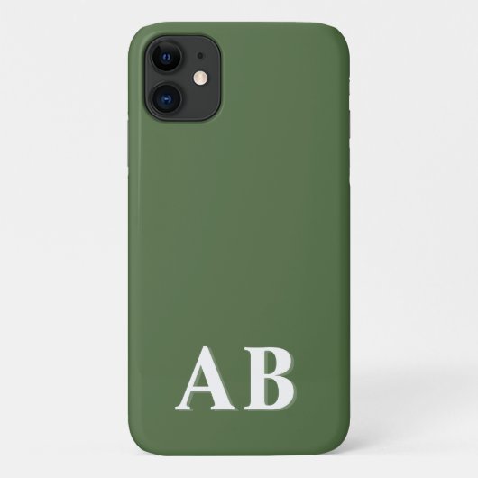 Groen minimaal modern Initiaal monogram Case-Mate iPhone Case (Achterkant)