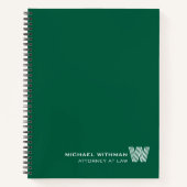 GROEN Minimaal Monogram Initiaal BEDRIJFSONDERDEEL Notitieboek (Voorkant)
