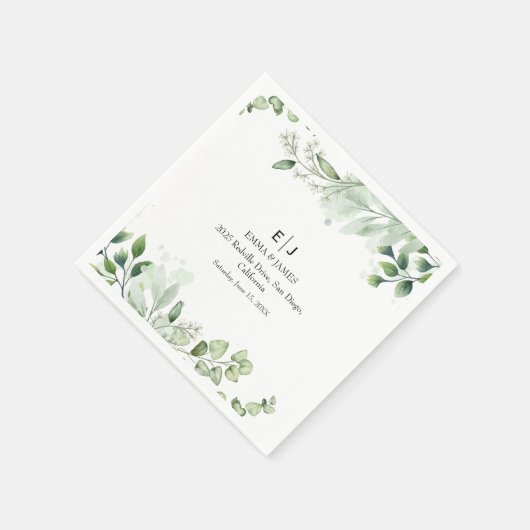 Groen Minimale Chic bruiloft servetten (Hoek)