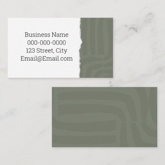 Groen Minimalistisch Abstract Visitekaartje (Voorkant / Achterkant)