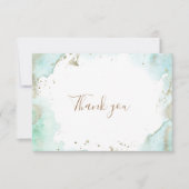 Groen minimalistisch Baby shower Bedankkaart (Voorkant)