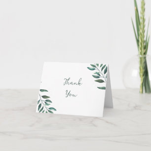 Groen minimalistisch gevouwen foto bedankje bedankkaart