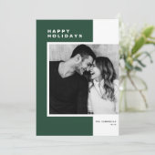 Groen minimalistisch kleurenblok Prettige feestdag Feestdagenkaart (Staand voorkant)