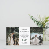 Groen Minimalistisch Mistletoe Prettig Getrouwd Ke Bedankkaart (Staand voorkant)