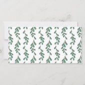 Groen Minimalistisch Mistletoe Prettig Getrouwd Ke Bedankkaart (Achterkant)