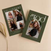 Groen minimalistisch modern 5 boog foto Afstuderen Kaart