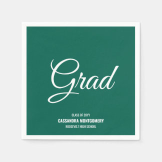 Groen minimalistisch modern afstudeerfeest servet