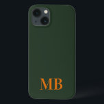Groen minimalistisch modern Initiaal monogram Case-Mate iPhone Case<br><div class="desc">Groene Minimalistische Moderne Monogramdraagtas van Initiaal. Creëer uw eigen gepersonaliseerde iPhone Case met de naam van het aangepaste initiaal.</div>
