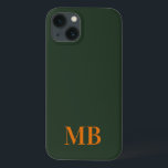 Groen minimalistisch modern Initiaal monogram Case-Mate iPhone Case<br><div class="desc">Groene Minimalistische Moderne Monogramdraagtas van Initiaal. Creëer uw eigen gepersonaliseerde iPhone Case met de naam van het aangepaste initiaal.</div>