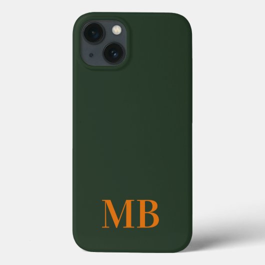 Groen minimalistisch modern Initiaal monogram Case-Mate iPhone Case (Achterkant)