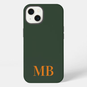Groen minimalistisch modern Initiaal monogram iPhone 13 Hoesje