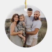 Groen minimalistisch modern script Vrolijk kerstfe Keramisch Ornament (Achterkant)