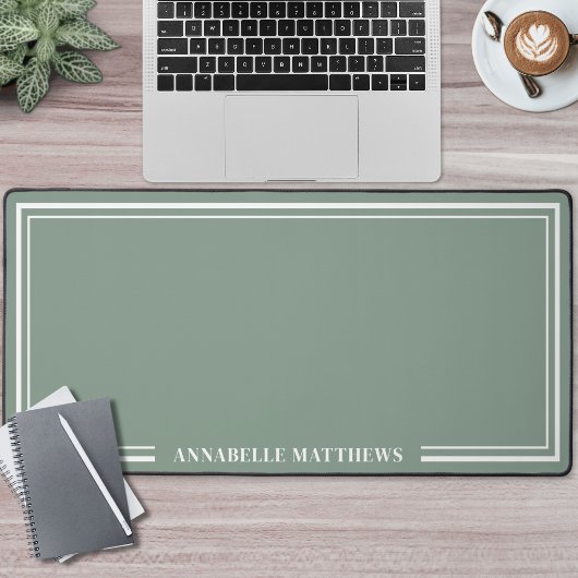 Groen Minimalistisch Monogram Bureaumat