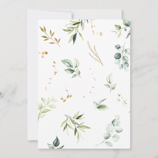 Groen minimalistisch pompoen Baby shower Kaart (Achterkant)