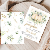 Groen minimalistisch pompoen Baby shower Kaart