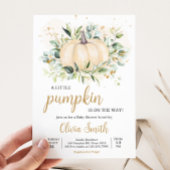 Groen minimalistisch pompoen Baby shower Kaart