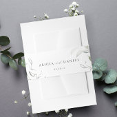 Groen minimalistisch script bruiloft uitnodiging uitnodigingen wikkel