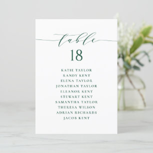 Groen Minimalistisch Script Zitschema Tafelnummer