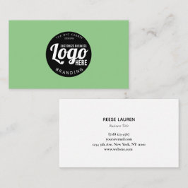 Groen minimalistisch Visitekaartje met Logo