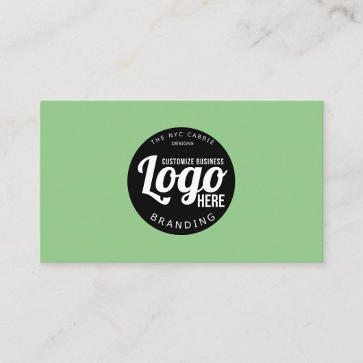 Groen minimalistisch Visitekaartje met Logo (Voorkant)