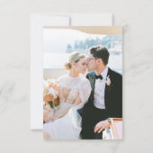 Groen Minimalistische Aangepaste Foto Huwelijk RSV RSVP Kaartje (Achterkant)