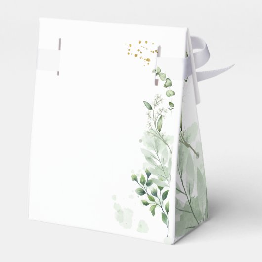 Groen minimalistische bruiloft gunst dozen bedankdoosjes (Achterkant)