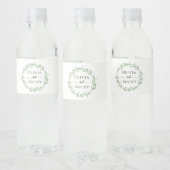 Groen Minimalistische Bruiloft Water Fles Labels Waterfles Etiket (Flessen)