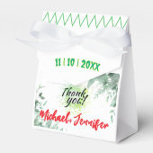 Groen Minimalistische Custom Photo Wedding Bedankdoosjes (Voorkant Zijde)