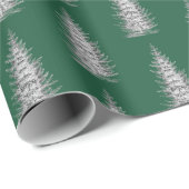  groen minimalistische sparren vrolijk kerstfeest cadeaupapier (Rol Hoek)
