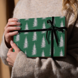  groen minimalistische sparren vrolijk kerstfeest cadeaupapier