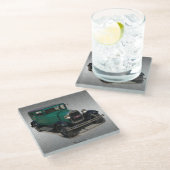 Groen model A glas onderzetter (Schuin)