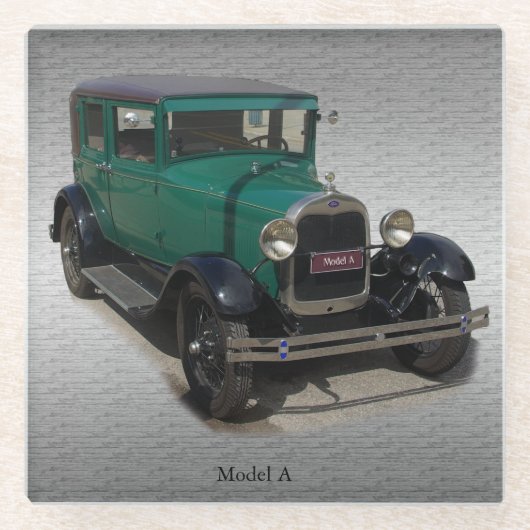 Groen model A glas onderzetter (Voorkant)