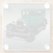 Groen model A glas onderzetter (Achterkant)