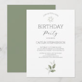 Groen Modern 35e verjaardagsfeest Kaart (Voorkant / Achterkant)