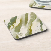 Groen modern Abstract kunstmonogram Onderzetter (Linkerzijde)