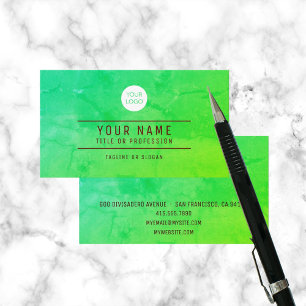 Groen Modern Abstract Logo beroep Business Contactkaartje